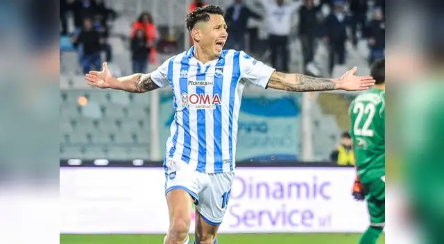 Gianluca Lapadula celebra un gol suyo con el Pescara. Gianluca Lapadula celebra un gol suyo con el Pescara.