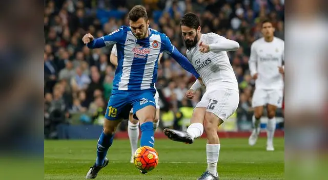 Real Madrid vs. Espanyol;Isco sufre la marca de Jordán 