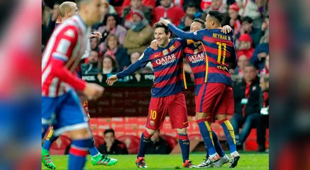 Barcelona venció 3-1 al Sporting de Gijón con doblete de Lionel Messi. Barcelona venció 3-1 al Sporting de Gijón con doblete de Lionel Messi.