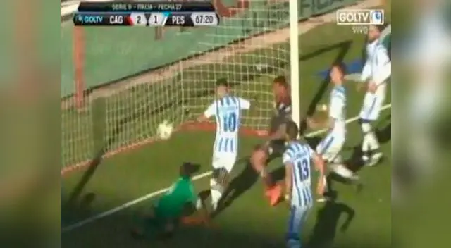 Gianluca Lapadula y su primer autogol con el Pescara en la Serie B