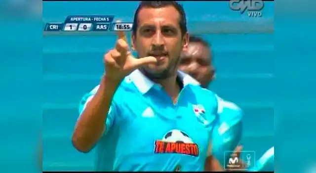 Renzo Sheput celebra su golazo a Alianza Atlético. Renzo Sheput celebra su golazo a Alianza Atlético.