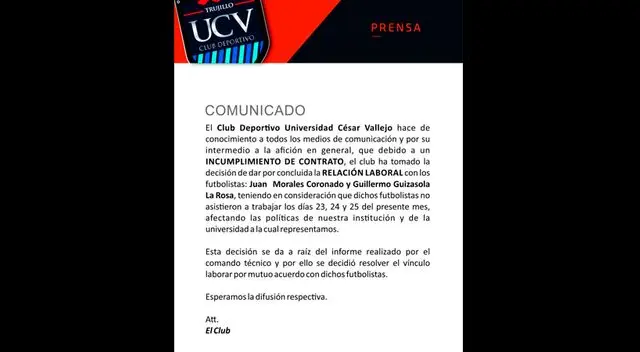 Comunicado de César Vallejo Comunicado de César Vallejo