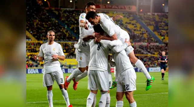 Real Madrid celebra el gol de Sergio Ramos.
