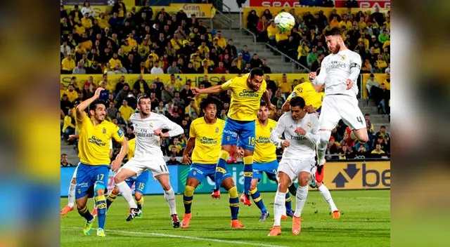 Real Madrid vs. Las Palmas: Sergio Ramos mete el frentazo para el 1-0.