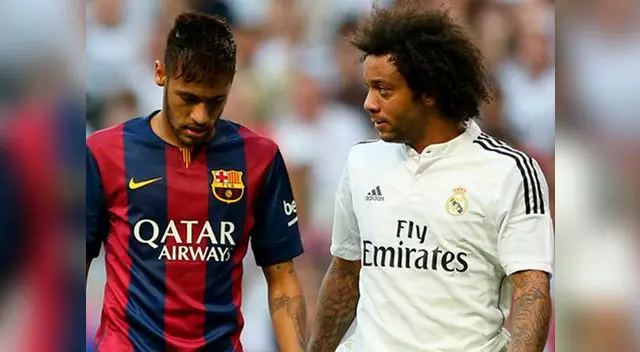 Neymar y Marcelo durante un clásico Real Madrid vs. Barcelona. Neymar y Marcelo durante un clásico Real Madrid vs. Barcelona.