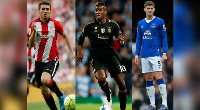 Aymeric Laporte, Paul Pogba y John Stones. Aymeric Laporte, Paul Pogba y John Stones.