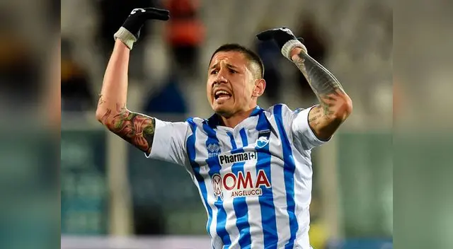 Gianluca Lapadula celebra un gol con el Pescara en la Serie B. Gianluca Lapadula celebra un gol con el Pescara en la Serie B.