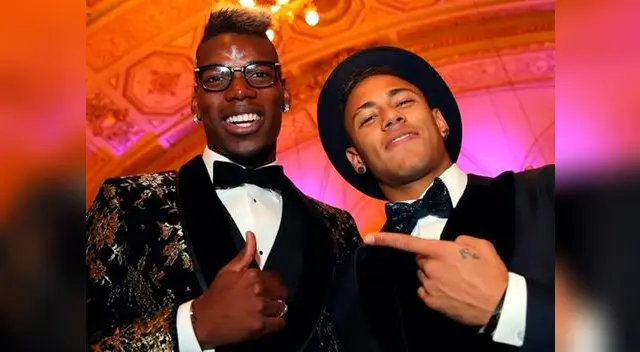 Paul Pogba y Neymar durante la gala del Balón de Oro 2015. Paul Pogba y Neymar durante la gala del Balón de Oro 2015.
