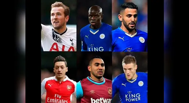 Los seis candidatos al premio a mejor jugador del año de la Premier League. Los seis candidatos al premio a mejor jugador del año de la Premier League.