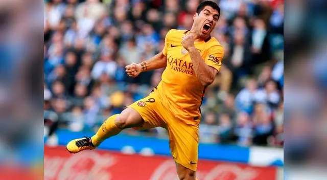 Luis Suárez celebra su gol al Deportivo La Coruña. Luis Suárez celebra su gol al Deportivo La Coruña.