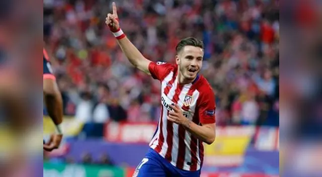 Saúl Ñíguez celebra su golazo al Bayern Múnich.