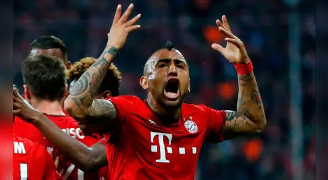Arturo Vidal explota tras el gol del Bayern al Atlético en Múnich. Arturo Vidal explota tras el gol del Bayern al Atlético en Múnich.