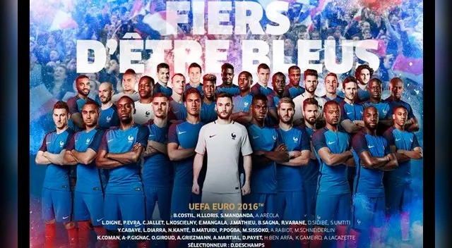 La lista de 23 convocados de Francia para la Eurocopa 2016.
