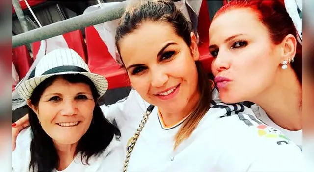 Maria Dolores, Katia Aveiro y Elma Aveiro en la tribuna de San Siro. Maria Dolores, Katia Aveiro y Elma Aveiro en la tribuna de San Siro.