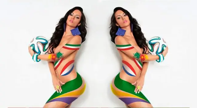 Aline Bernardes, brasileña fue musa de la Copa Confederaciones Aline Bernardes, brasileña fue musa de la Copa Confederaciones