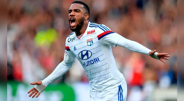 Alexandre Lacazette celebra un gol con el Olympique de Lyon. Alexandre Lacazette celebra un gol con el Olympique de Lyon.