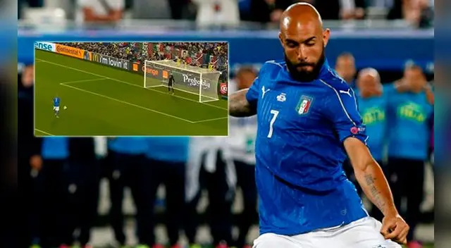 Simone Zaza lanza su penal ante Manuel Neuer. Simone Zaza lanza su penal ante Manuel Neuer.