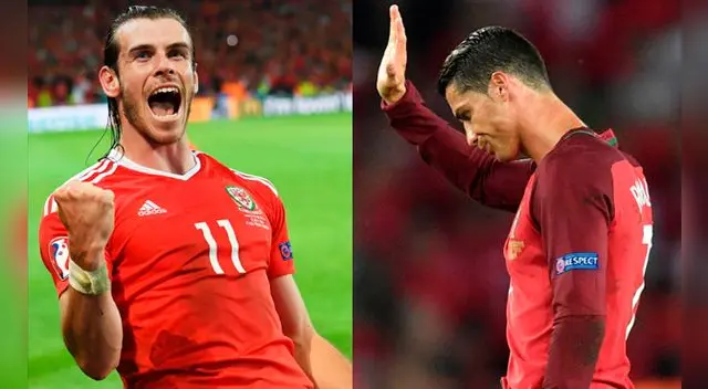 Gareth Bale celebra, Cristiano Ronaldo se lamenta durante la Eurocopa 2016. Gareth Bale celebra, Cristiano Ronaldo se lamenta durante la Eurocopa 2016.