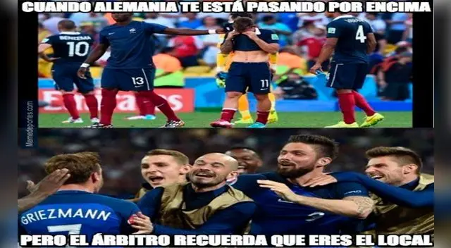 Francia vs. Alemania: los más divertidos memes que dejó el duelo por semifinales.