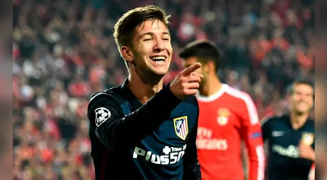 Luciano Vietto celebra su gol al Benfica por la Champions 2015-16.