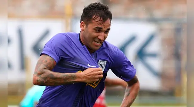 Pablo Míguez celebra un gol a Unión Comercio en Moyobamba en 2015. Pablo Míguez celebra un gol a Unión Comercio en Moyobamba en 2015.