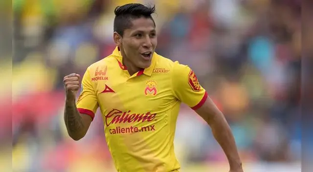 Raúl Ruidíaz celebra su primer gol con Monarcas Morelia. Raúl Ruidíaz celebra su primer gol con Monarcas Morelia.