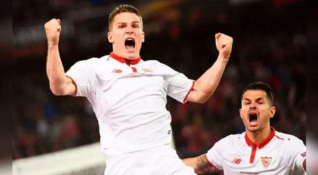 Kevin Gameiro celebra su gol al Liverpool en la final de la Europa League 2015-16. Kevin Gameiro celebra su gol al Liverpool en la final de la Europa League 2015-16.