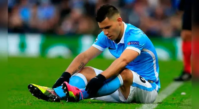 Sergio Aguero se lamenta en el Manchester City-Real Madrid por Champions League.