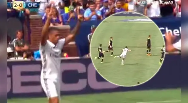 Mariano Díaz celebra su golazo al Chelsea.