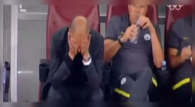 Pep no podía creer los dos penales fallados por Agüero Pep no podía creer los dos penales fallados por Agüero