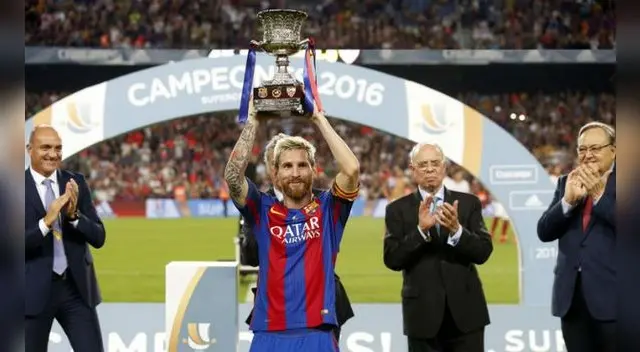 Lionel Messi ganó la Supercopa de España y ya suma 29 títulos con el Barcelona. Lionel Messi ganó la Supercopa de España y ya suma 29 títulos con el Barcelona.