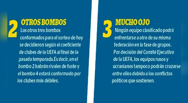 Champions League: ¿Quiénes serán los rivales de Barcelona y Real Madrid? Champions League: ¿Quiénes serán los rivales de Barcelona y Real Madrid?