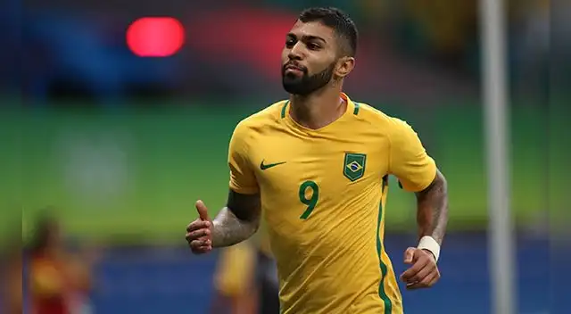 Gabigol celebra su gol a Dinamarca en Río 2016. Gabigol celebra su gol a Dinamarca en Río 2016.