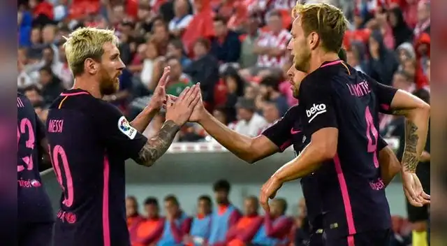 Barcelona vs. Athletic Club: Iván Rakitic celebra su tanto con Lionel Messi Barcelona vs. Athletic Club: Iván Rakitic celebra su tanto con Lionel Messi