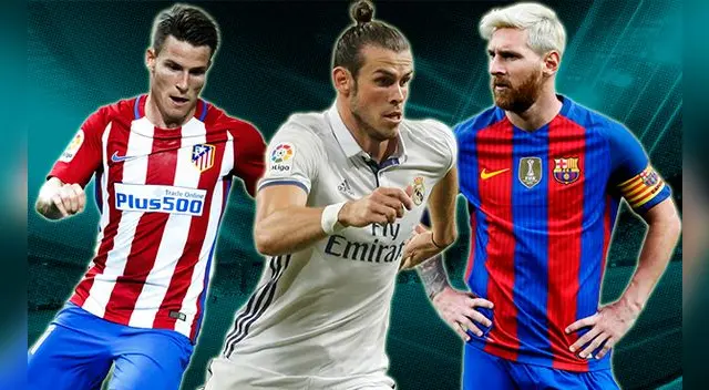 Kevin Gameiro, Gareth Bale y Lionel Messi, estrellas de la Liga Santander. Kevin Gameiro, Gareth Bale y Lionel Messi, estrellas de la Liga Santander.
