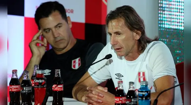 Daniel Ahmed y Ricardo Gareca en una conferencia de prensa de la FPF. Daniel Ahmed y Ricardo Gareca en una conferencia de prensa de la FPF.