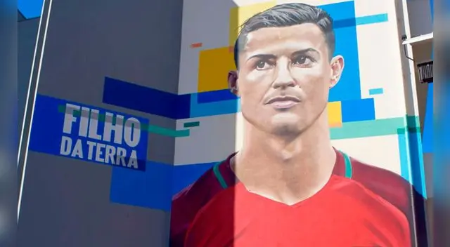 El mural de Cristiano Ronaldo en la ciudad de Madeira. El mural de Cristiano Ronaldo en la ciudad de Madeira.