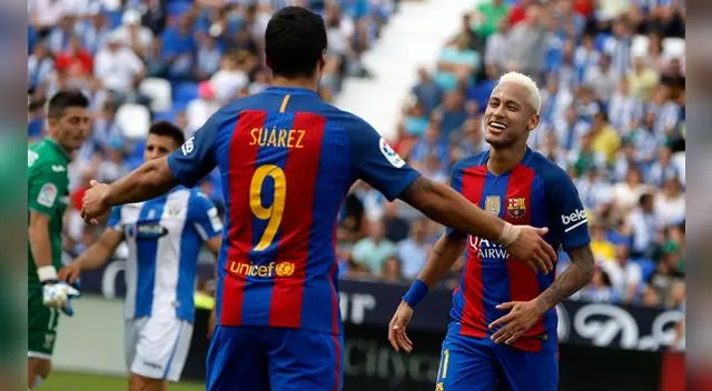 Leganés vs. Barcelona: Neymar celebra el tercer gol  Leganés vs. Barcelona: Neymar celebra el tercer gol