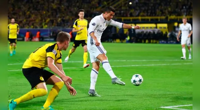 Real Madrid se puso adelante en el marcador, luego de un gol de Cristiano Ronaldo, quien recibió un espectacular servicio de Gareth Bale.