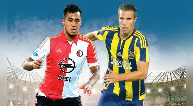 Feyenoord vs. Fenerbahçe: Renato Tapia se mide ante Robin Van Persie por Europa League.