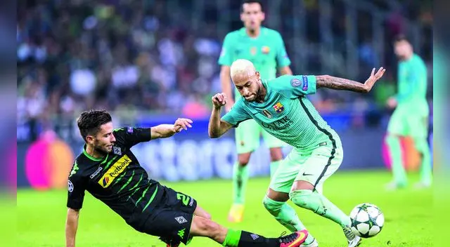 Barcelona: Neymar hizo olvidar a Lionel Messi ante el Mönchengladbag.