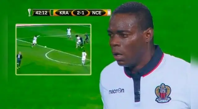 Mario Balotelli anotó su primer gol con Niza en Europa League ante Krasnodar. Mario Balotelli anotó su primer gol con Niza en Europa League ante Krasnodar.