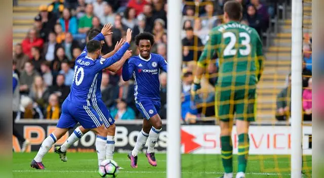 Chelsea vs. Hull City: Willian celebra el primer gol  Chelsea vs. Hull City: Willian celebra el primer gol