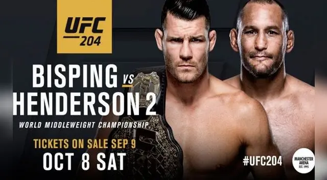 UFC brinda una nueva noche de emociones sin igual, desde la ciudad de Manchester con la pelea más esperada del mes entre Bisping y Henderson. UFC brinda una nueva noche de emociones sin igual, desde la ciudad de Manchester con la pelea más esperada del mes entre Bisping y Henderson.