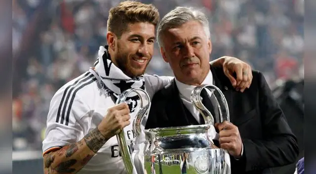Carlo Ancelotti y Sergio Ramos. Carlo Ancelotti y Sergio Ramos.