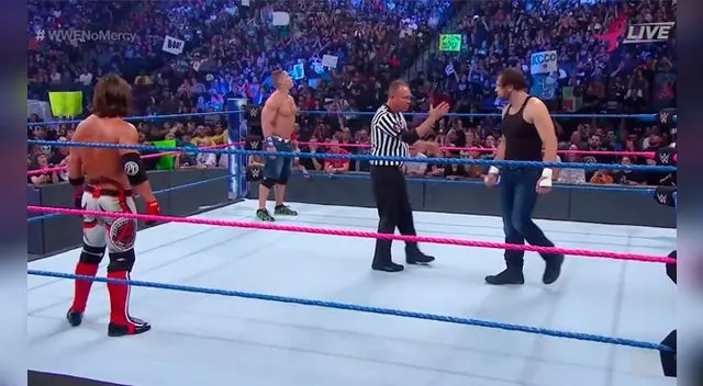 En WWE No Mercy, AJ Styles vs. Dean Ambrose vs. John Cena