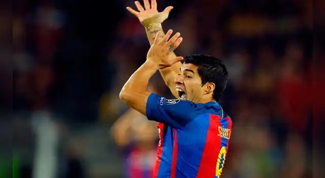 Luis Suárez vivió con intensidad el partido Barcelona vs. Manchester City
