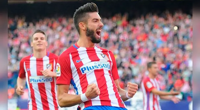 Yannick Carrasco celebra un gol al Granada en el Vicente Calderón. Yannick Carrasco celebra un gol al Granada en el Vicente Calderón.