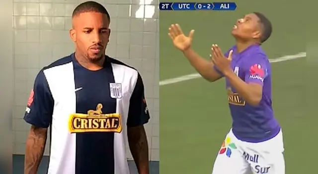 Jefferson Farfán celebró gol de Jorge Bazán a UTC. Jefferson Farfán celebró gol de Jorge Bazán a UTC.