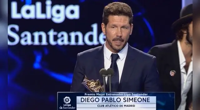 Diego Simeone fue escogido el mejor entrenador de la Liga Santander.